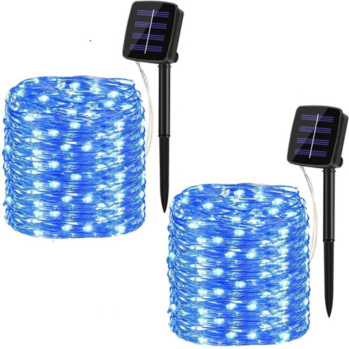 2 Luces De Cadena Solares Al Aire Libre 30m 8 Modos De Cobre