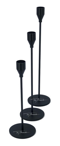 Set 3 Candelabros        24, 29, 34  Cm Negro