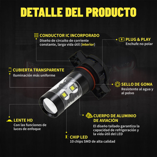 9005 H11 2504 Kit Bombilla Led Luz Alta/baja Para Chevrolet