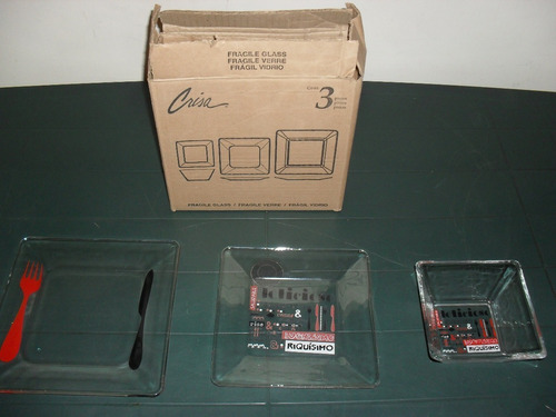 Imagen 2 de 2 de Set De 3 Platos Bowl De Vidrio Para Postres