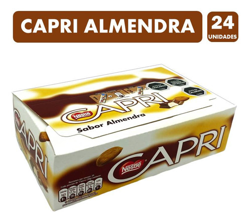 Chocolate Capri Almendra  Caja 24 Unidades 