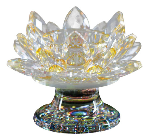 Centro De Mesa Con Forma De Flor De Loto De Cristal Amarillo