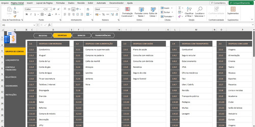 Planilha De Orçamento Pessoal E Familiar Em Excel