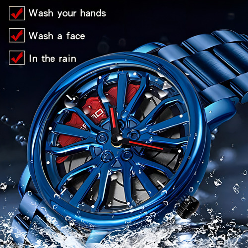 Gorben Creative 3d Rueda De Coche Reloj Giratorio Hombres Mo