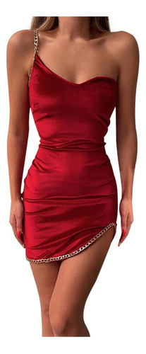 Vestido C Para Mujer, Estilo Wz8c, Cadena De Metal, Color Só