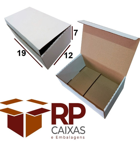 10 Caixas De Papelão Branco 19 X 12 X 07 Correios Ecommerce