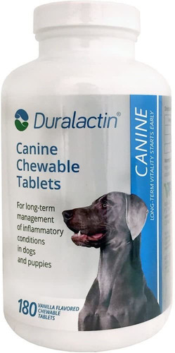 Duralactin Canine 1000mg 180ct Chewable Tabs For Dogs Vanill