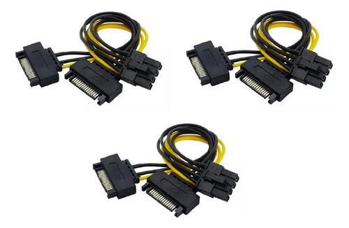 3 Cable Convertidor Compatible Doble Sata Macho A 8 Pin Atx