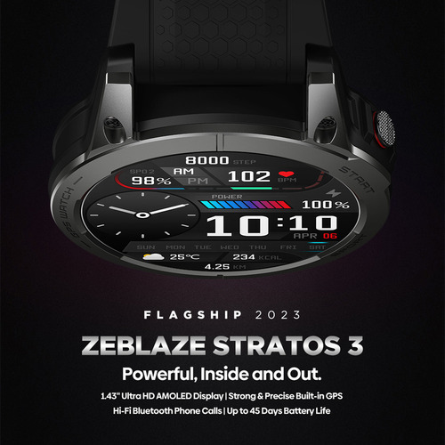 - Reloj Deportivo Con Pulsera Inteligente Zeblaze Stratos 3