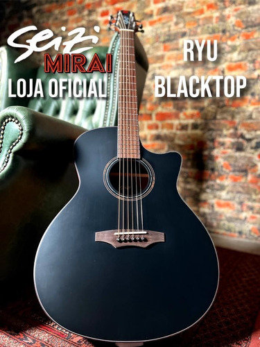 Violão Seizi Supreme Ryu Mirai  Cutaway Black Top Com Bag