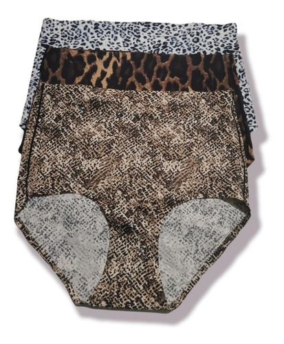 Pack De 3 Pantaletas Altas De Licra Sin Costuras Para Mujer