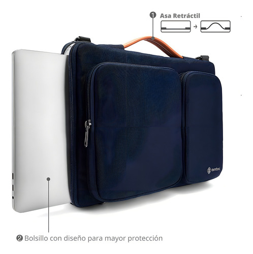 Tomtoc- Bolso De Hombro A42 Para 13'' Macbook Pro/air Color Azul oscuro