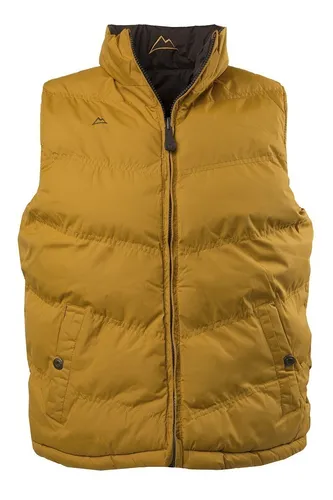 Chaleco Doble Vista Pluma Ganso Repelente Amarillo Cafe Cuotas