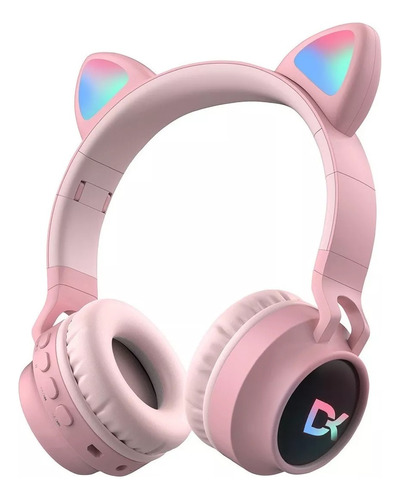 Auricular Dekkin Bluetooth Microfono Vincha Oreja Gato Rosa