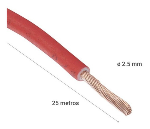 Cable Libre De Halógenos (h07z1k) 2,5 Mm2 25 M Rojo