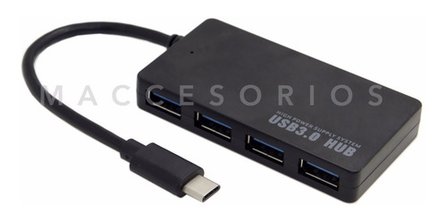 Imagen 4 de 8 de Hub Usb C 3.1 Multiple X4 Usb 3.0 Adaptador Para Las Nuevas Macbook Con Thunderbolt 3