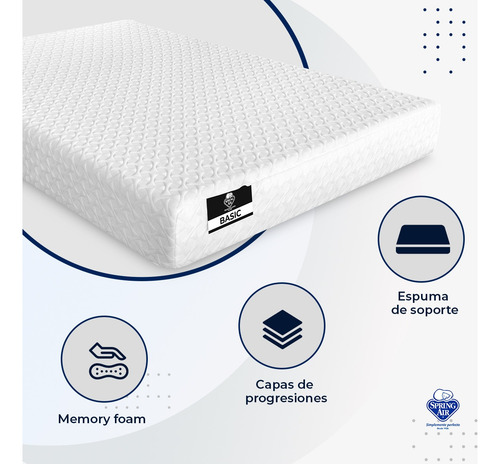 Colchón Individual Basic + Almohada En Caja Spring Air Sp