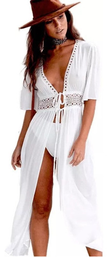 Vestido Largo Playero Para Mujer, Túnica De Pareo Con