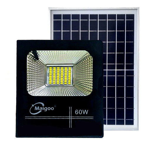 Reflector Led 60 Watts Ip67 Panel Solar Recargable /e Color de la carcasa Negro Color de la luz Blanco brillante