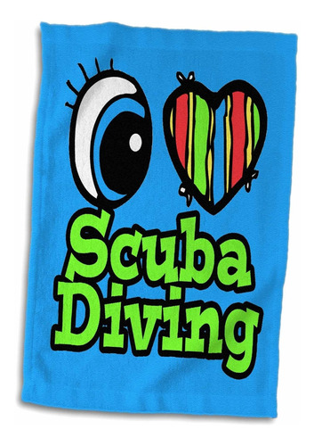 3d Rose Bright Eye Heart I Love Scuba Diving Toalla De ...