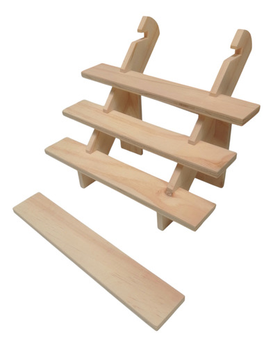 Exhibidor Peldaños Tamaño Pequeño Madera Compacto