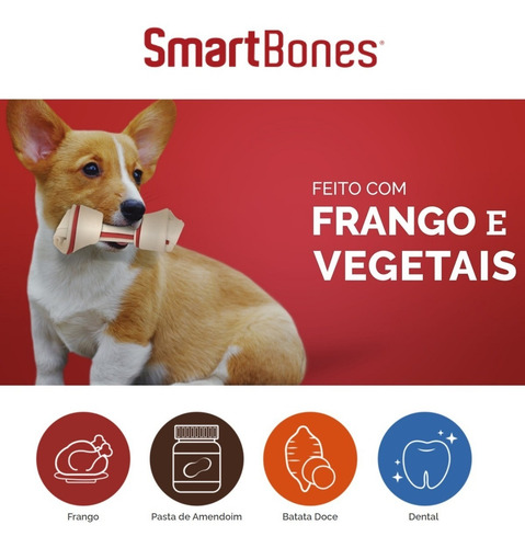 Imagem 6 de 7 de Caixa Petisco Para Cães Smartbones Mini 30un Individuais 16g