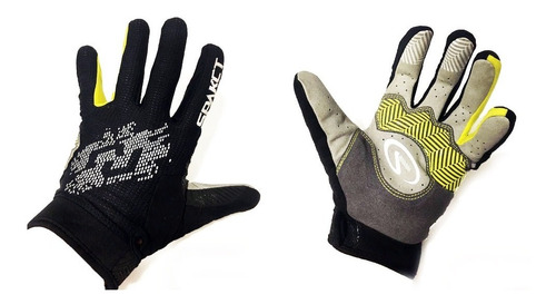 Guantes Ciclismo Spakct Csg211 Black-yellow Gel - Malla Resp