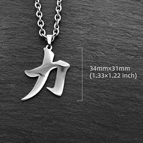 Colar Com Pingente De Kanji De Força Japonesa Wchama Para M