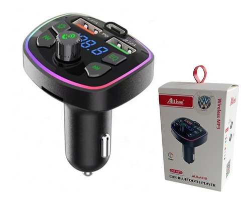 Adaptador Car Bluetooth Player Wireless Mp3 - 7 Colores