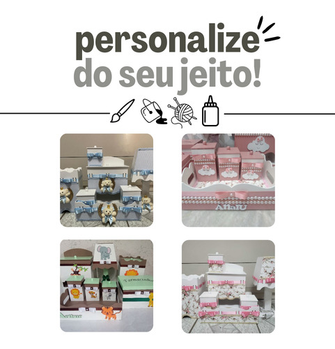 Kit Higiene Farmacia Bebê Personalizado Porta Itens Remedios