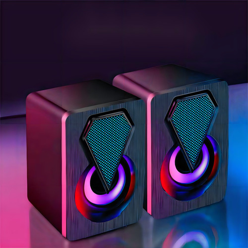 Caixa Som Computador Pc Notebook Portátil Gamer Jogos Usb Preto