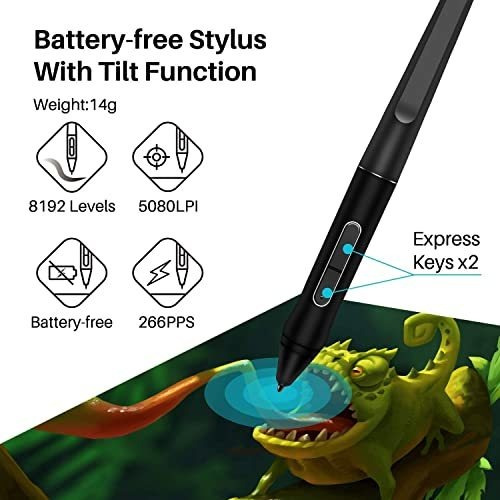 Imagen 3 de 7 de Huion Kamvas Pro 12 Tableta De Dibujo Con Soporte Ajustable