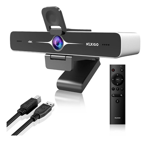 Camara Webcam Nexigo N970p 4k Control Remoto Cancela Ruido Color Negro