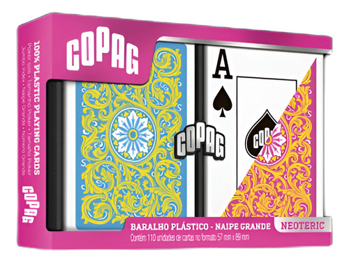 Baralho Cartas 1546 Neoteric Copag Estojo Duplo Rosa Idioma Português