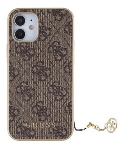 Imagen 1 de 1 de Funda Protector Guess Charm Oro iPhone 12 Mini Original