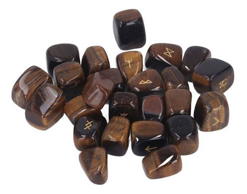 25 Piedras Rúnicas Con Grabado Natural Del Alfabeto Antiguo,