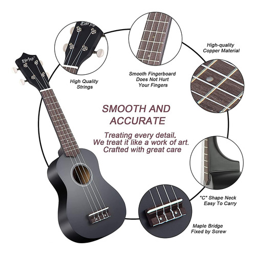 Ukelele Everjoys Soprano De 21 Pulgadas Con Afinador Lesson