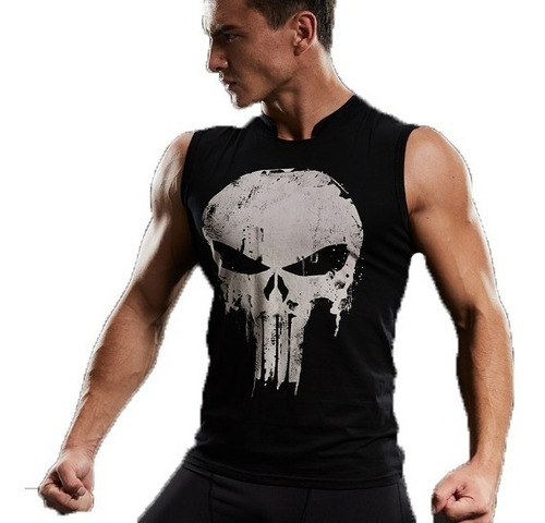 Polera Punisher Sin Mangas (musculosa) El Castigador Sm