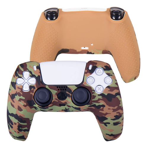 Funda De Silicona Camuflaje Marrón Para Playstation 5 Ps5