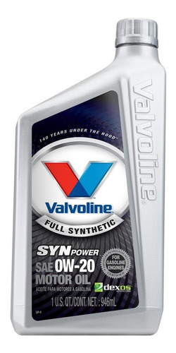 Aceite Sintetico Motor Synpower Sae 0w20 Litro Valvoline