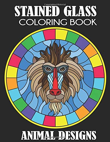 Libro De Colorear Vitrales Disenos De Animales