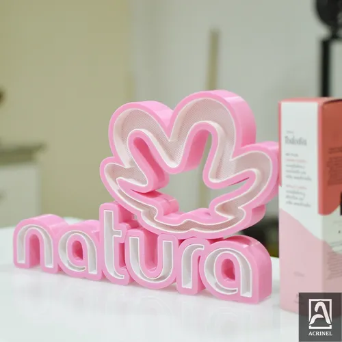 Cartel 3d, 2 Colores Logo Natura 50x30cm Decorativo