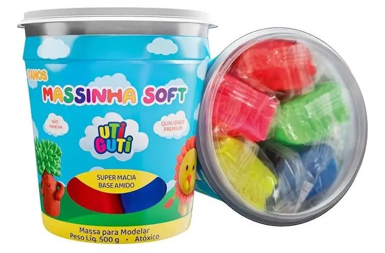 Massinha Modelar Soft 500g Cores Sortidas Infantil Não Tóxica