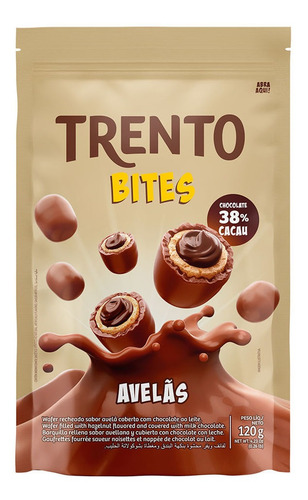 Chocolate Trento Bites Avelã Ao Leite Stand Up Pouch 120g