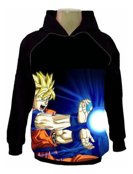 Blusa De Moletom Dragon Ball Goku Super Saiyajin Blue Anime Desenho -  Estampado