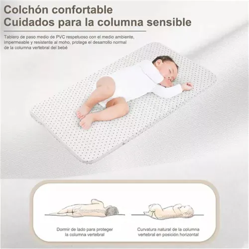 Cuna Corral Bebé Con Mosquitero Colchon Gris
