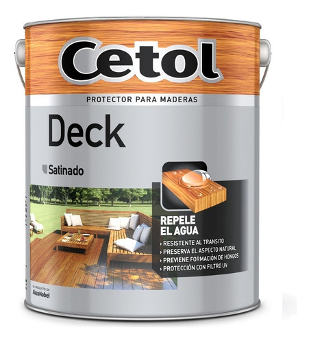 Cetol Protector Deck Para Madera Exterior 4 Lts Color Teca