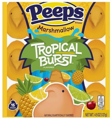 Malvaviscos Peeps Gallinitas Amarillas Tropical Burst 15 Pzs