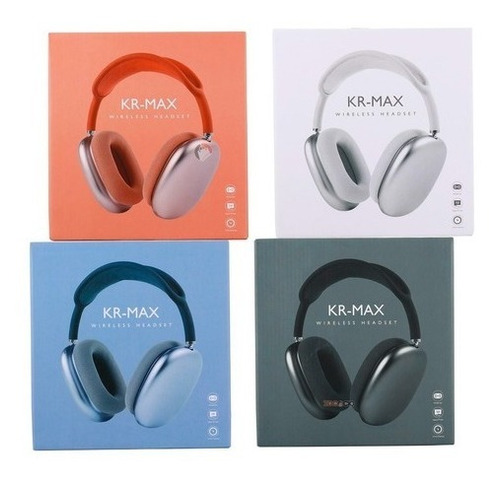 Diadema Inalámbrica Bluetooth tipo Krmax Air Pods Ranura Micro Sd Color Negro