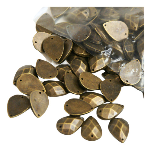 Piedra Gema Lagrima Metalizada P/ Coser 8x10mm X 250 Uni Bronce Viejo